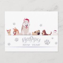 かわいいホリデードッグ ポストカード