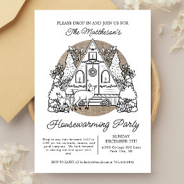 かわいいホリデーハウスのホームウオーミンパーティーに突然のご来客 招待状