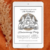 かわいいホリデーハウスのホームウオーミンパーティーに突然のご来客 招待状