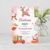 かわいいホリデーパーティーの招待状 招待状 (スタンド正面)