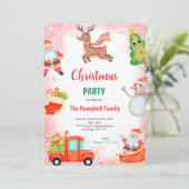 かわいいホリデーパーティーの招待状 招待状 (スタンド正面)