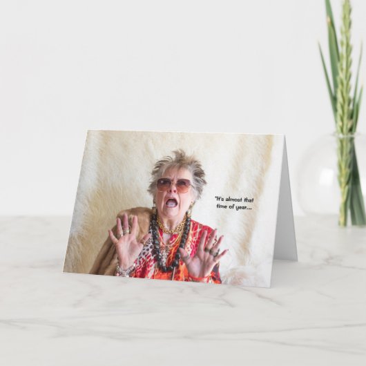 かわいいホリデーフランネルズカードのための年の時間 カード (正面)