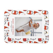 かわいいホリデーペンギン柄クリスマスフォト マグネット (横)