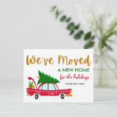 かわいいホリデームービングクリスマスツリーカーニューホーム 案内ポストカード (スタンド正面)