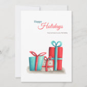 かわいいホリデーライトとプレゼントクリスマスカード シーズンカード (正面)