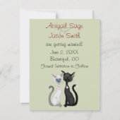 かわいいホリデー猫たち 結婚式のお知らせ セーブザデート (裏面)
