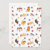 かわいいホリデー猫のパターン シーズンカード (正面/裏面)