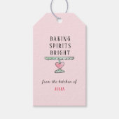 かわいいホリデー 'お菓子作りで元気に' ピンク ギフトタグ (正面)