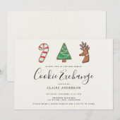 かわいいホリデー・クッキー交換パーティー 招待状 (正面/裏面)