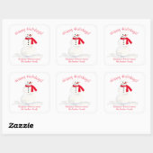 かわいいホリデー スノーマン クリスマス スクエアシール (シート)