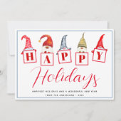 かわいいホリデー ノームのサイン ホリデー カード (正面)