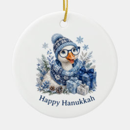 かわいいホリデー 冬 クリスマス ハヌカーのガチョウ セラミックオーナメント