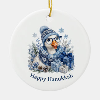 かわいいホリデー 冬 クリスマス ハヌカーのガチョウ セラミックオーナメント