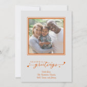 かわいいホリーすてき雪だるまクリスマスホリデーフォト (裏面)