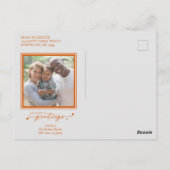 かわいいホリーすてき雪だるまクリスマスホリデーフォト ポストカード (裏面)