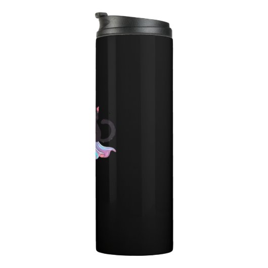 かわいいホログラフィック幽霊ハギングブラックキャットコージーガール タンブラー (回転右)