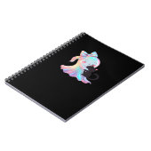 かわいいホログラフィック幽霊ハギングブラックキャットコージーガール ノートブック (左側)