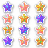かわいいホログラム星ステッカー 12枚 シール (正面)