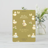 かわいいホワイトアヒル赤ちゃんシャワー招待状 招待状 (スタンド正面)