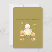 かわいいホワイトアヒル赤ちゃんシャワー招待状 招待状 (裏面)