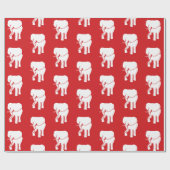 かわいいホワイトエレファントギフト交換クリスマスゲーム ラッピングペーパー (フラット)