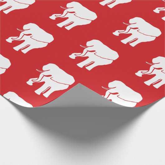 かわいいホワイトエレファントギフト交換クリスマスゲーム ラッピングペーパー (角)