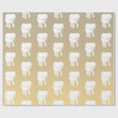 かわいいホワイトエレファントギフト交換クリスマスゲーム ラッピングペーパー (フラット)