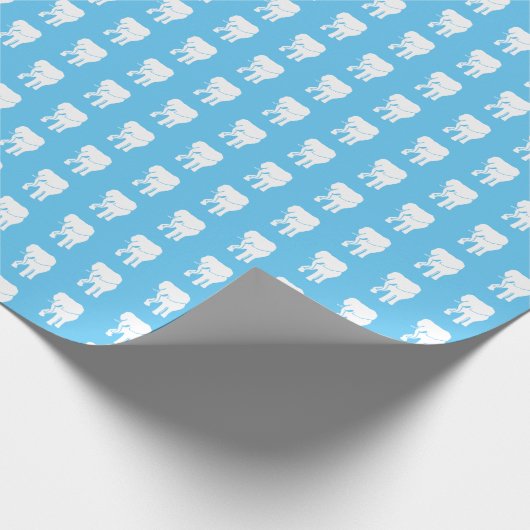 かわいいホワイトエレファントギフト交換クリスマスゲーム ラッピングペーパー (角)