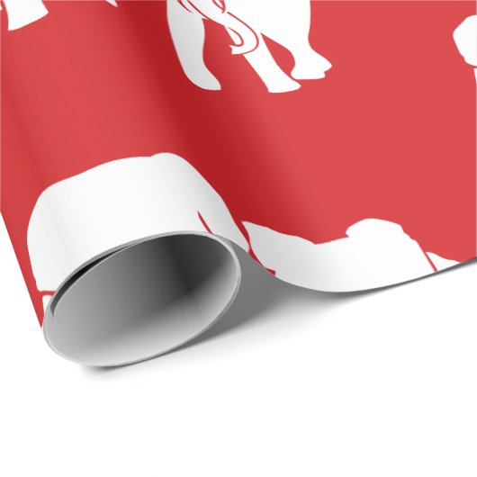 かわいいホワイトエレファントギフト交換クリスマスゲーム ラッピングペーパー (ロールコーナー)