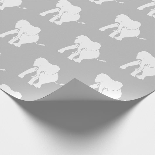 かわいいホワイトエレファントギフト交換クリスマスゲーム ラッピングペーパー (角)