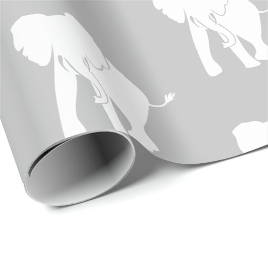 かわいいホワイトエレファントギフト交換クリスマスゲーム ラッピングペーパー (ロールコーナー)