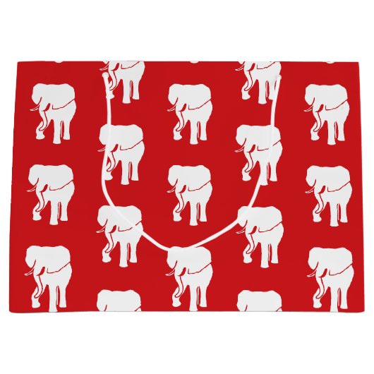 かわいいホワイトエレファントギフト交換クリスマスゲーム ラージペーパーバッグ (正面)