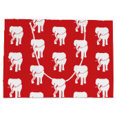 かわいいホワイトエレファントギフト交換クリスマスゲーム ラージペーパーバッグ (裏面)