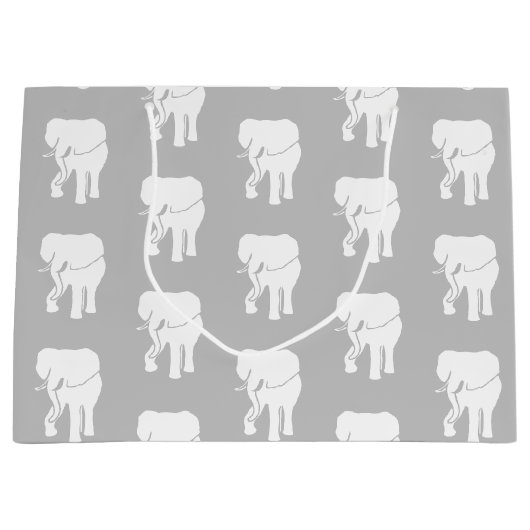 かわいいホワイトエレファントギフト交換クリスマスゲーム ラージペーパーバッグ (正面)