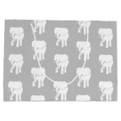 かわいいホワイトエレファントギフト交換クリスマスゲーム ラージペーパーバッグ (裏面)