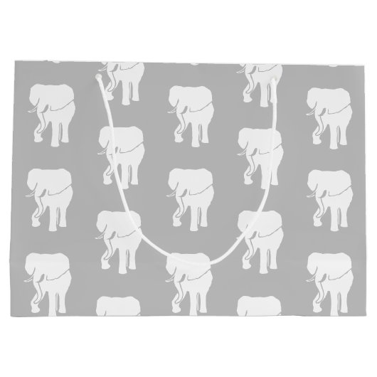 かわいいホワイトエレファントギフト交換クリスマスゲーム ラージペーパーバッグ (裏面)