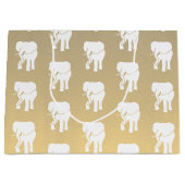 かわいいホワイトエレファントギフト交換クリスマスゲームL ラージペーパーバッグ (正面)