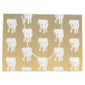 かわいいホワイトエレファントギフト交換クリスマスゲームL ラージペーパーバッグ (裏面)