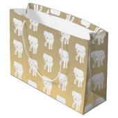 かわいいホワイトエレファントギフト交換クリスマスゲームL ラージペーパーバッグ (裏面アングル)