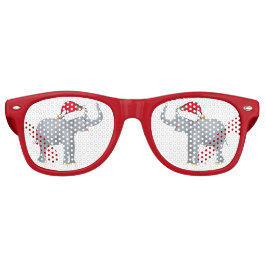 かわいいホワイトエレファントクリスマスパーティー レトロサングラス