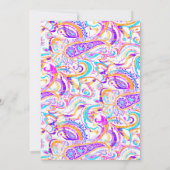 かわいいホワイトカラフルペイズリー卒業パーティー 招待状 (裏面)