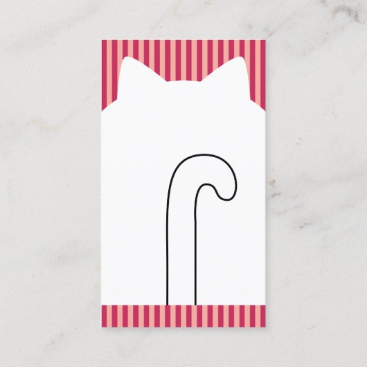 かわいいホワイトキティキャットシッター 名刺 (裏面)