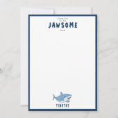 かわいいホワイトシャークの海の誕生日パーティー サンキューカード (正面)