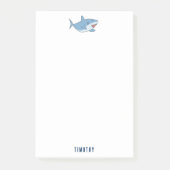 かわいいホワイトシャークの海洋パターン ポストイット (正面)