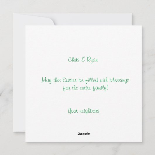 かわいいホワイトバニー |エグ色彩の鮮やかッグ |ハッピーイースター シーズンカード (裏面)