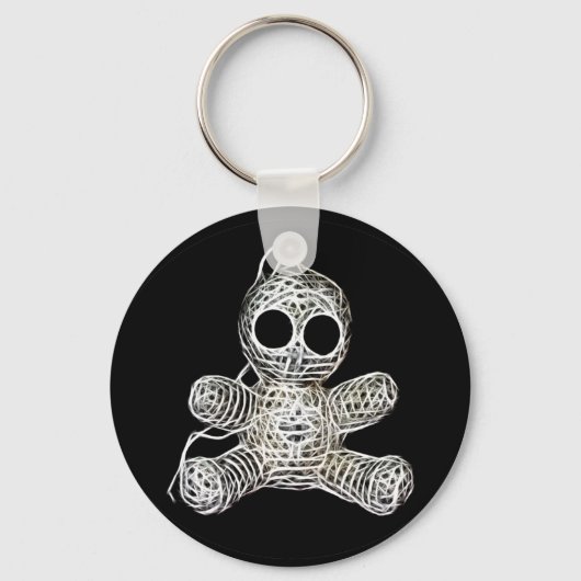 かわいいホワイトブードゥードールおもしろい魔法玩具 キーホルダー (正面)