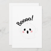 かわいいホワイトブー クリエイティブカジュアル シーズンカード (正面/裏面)