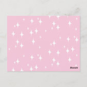 かわいいホワイトホエールガールベビーシャワーピンク招待状 ポストカード (裏面)