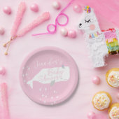 かわいいホワイトホエールガール赤ちゃんシャワーピンク ペーパープレート (パーティー)