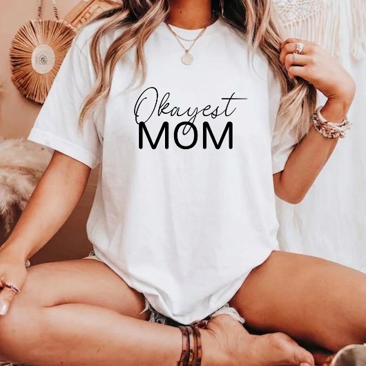 かわいいホワイトモダンオーケースママ Tシャツ